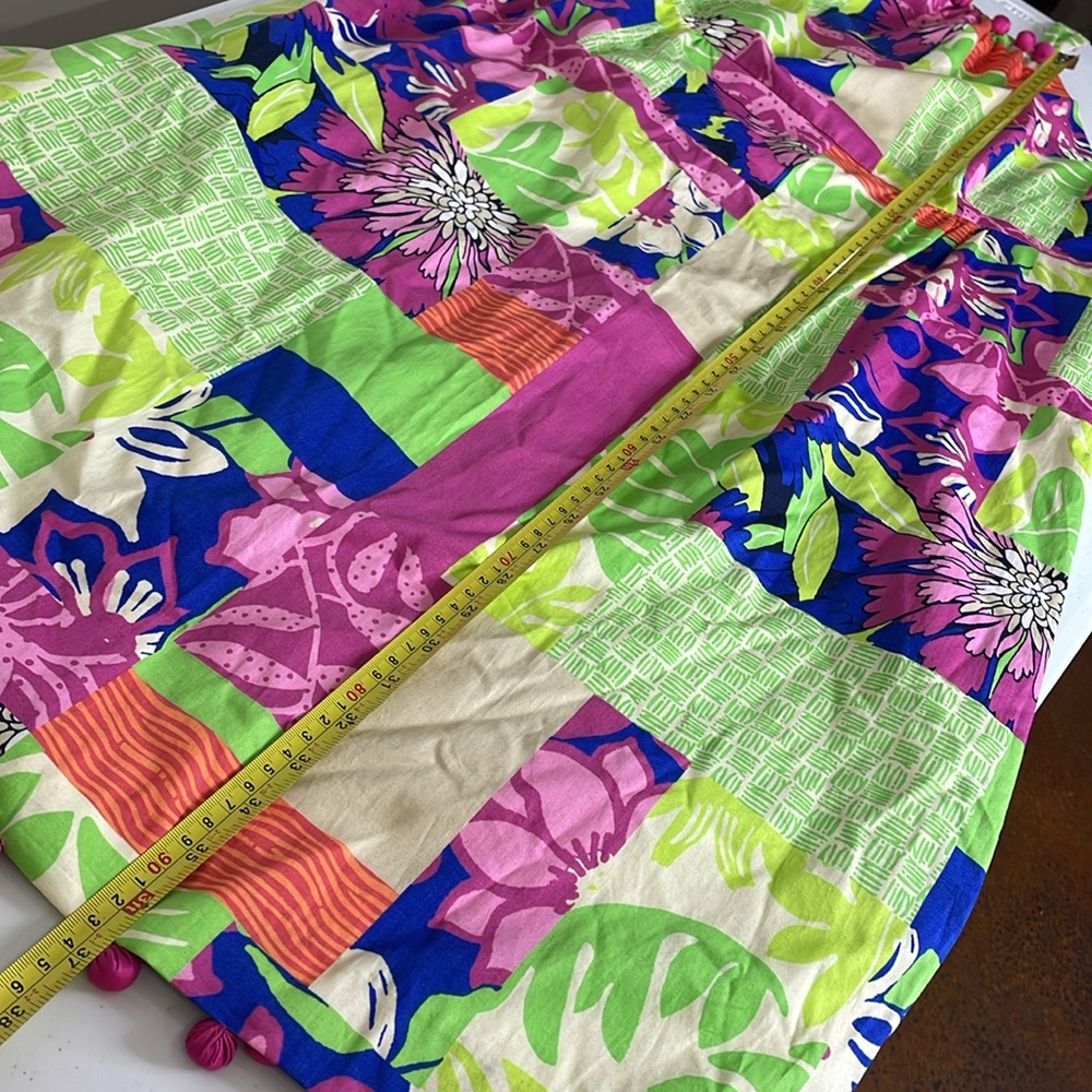 🌼 SIZE 14 Lilly Pulitzer Brighton Patchwork Pom Pom Trim Halter Sundress - Picture 8 of 16